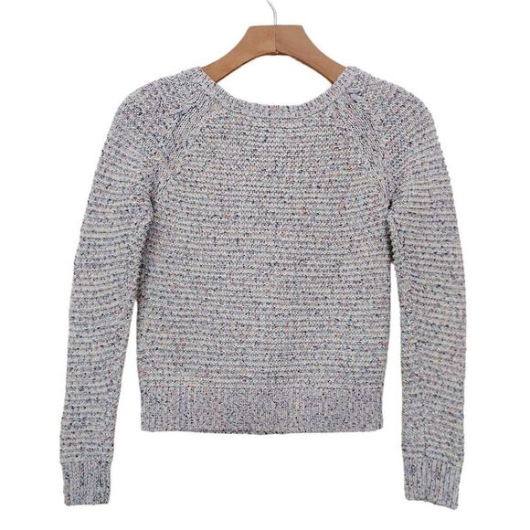 Gap Kids Pullover Sweater Girls Medium Gray Knitted Raglan Sleeve Cotton Blend - Picture 6 of 10